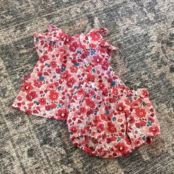 Jacadi Paris Baby Girl Top And Bloomers 