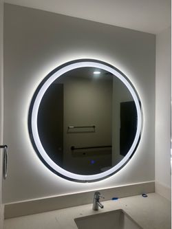 Frameless mirror 40 in around