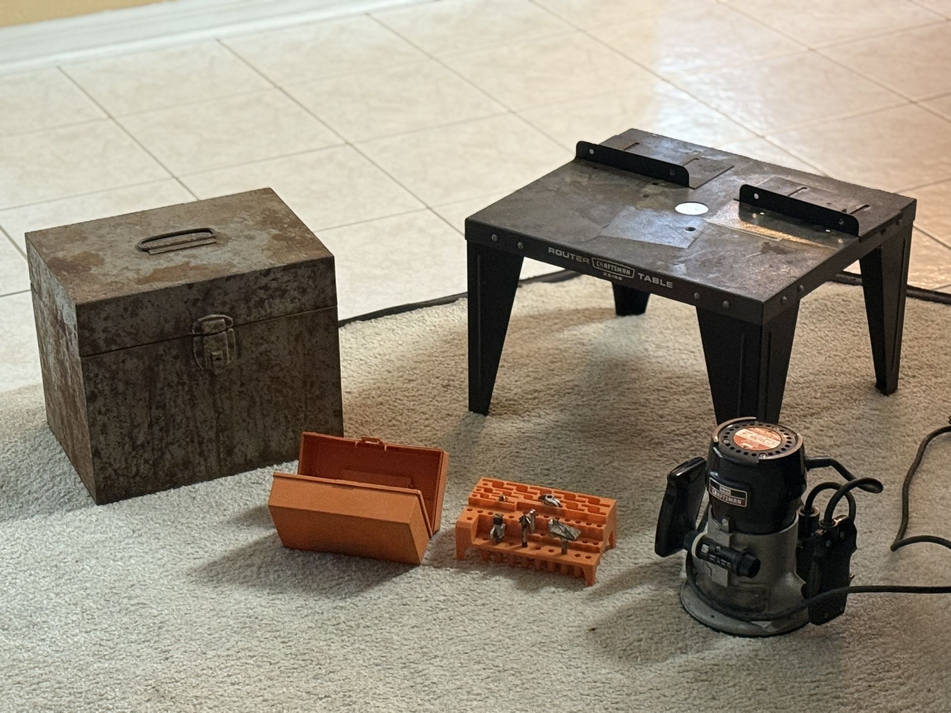 Sears Router, Table And Bits.