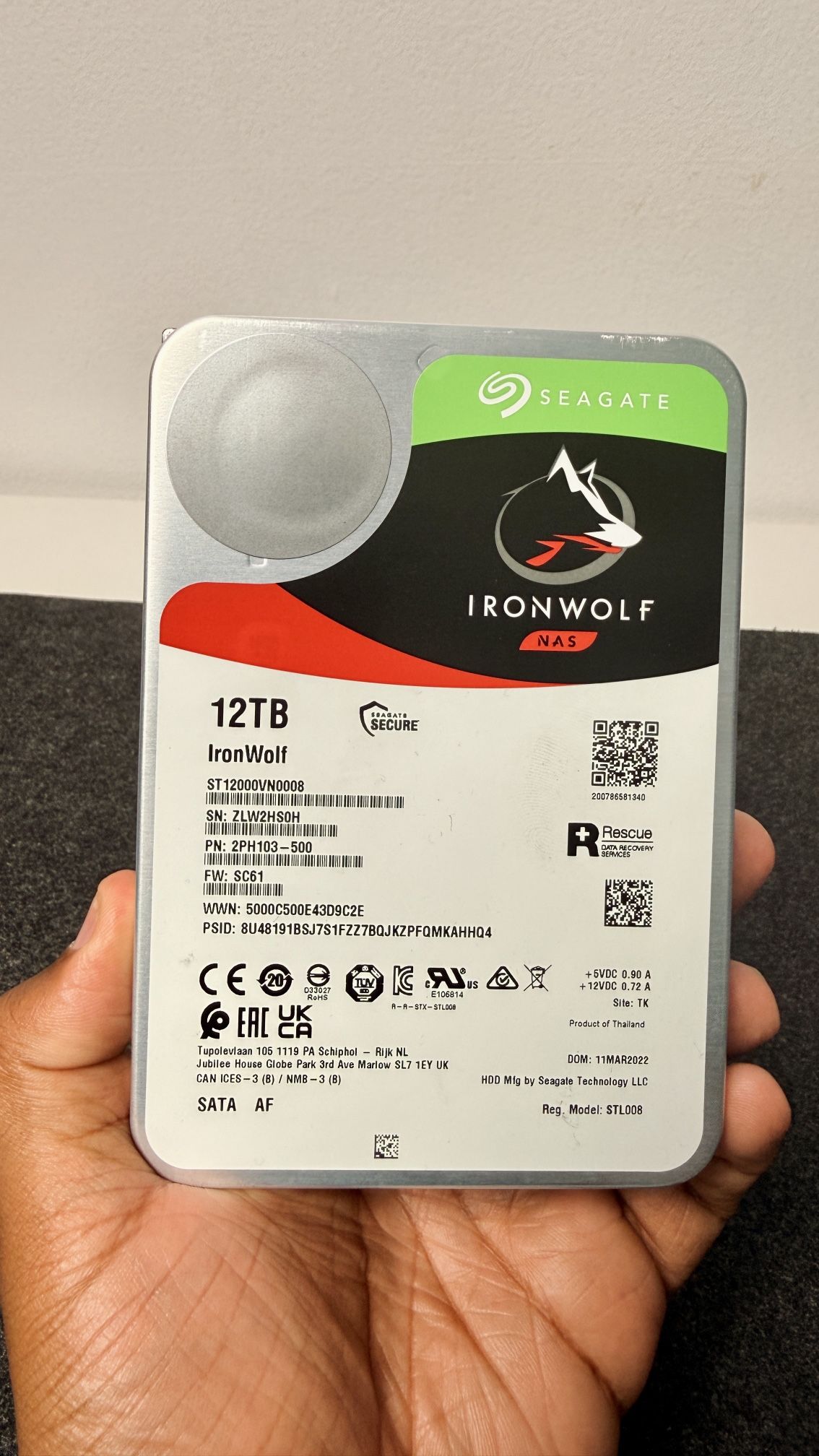 Seagate Ironwolf NAS Hard Drive 12TB