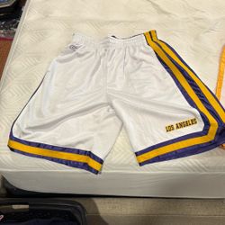 Los Angeles Laker Shorts (2) Size Med. But Fit Like A Large!