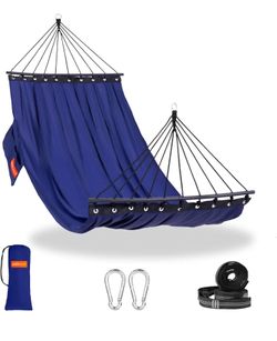 NEW Portable Camping Hammock Navy Curved Spreader Bar Tree Straps supports up to  450lb