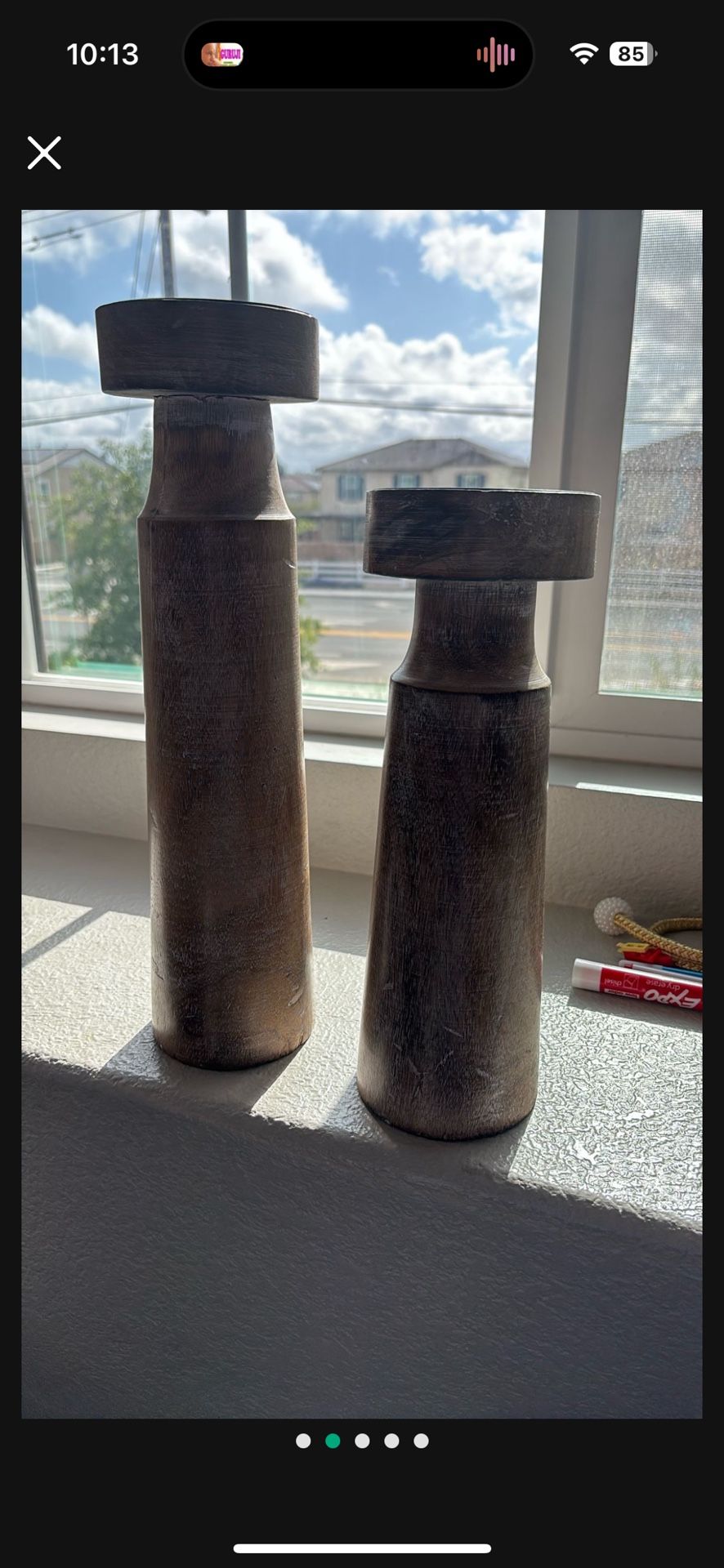 Two Both Wooden Candles Stands Together Only It’s New