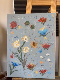 Blue flower painting