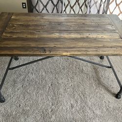 RH Reclaimed Wood w/Flatiron Bar Table $199