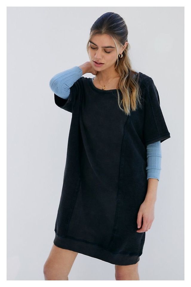  ANTHROPOLOGIE  BLACK TERRY TUNIC DRESSS.  SMALL MEDIUM & LARGE AVAILABLE