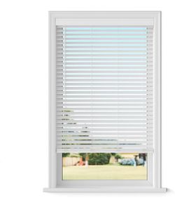 2" Faux Wood Blinds - Smooth Slat, 59.5" W x 72" L White