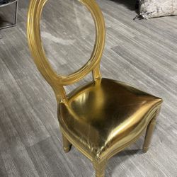 Gold Dior Clear Back Dining Chairs 