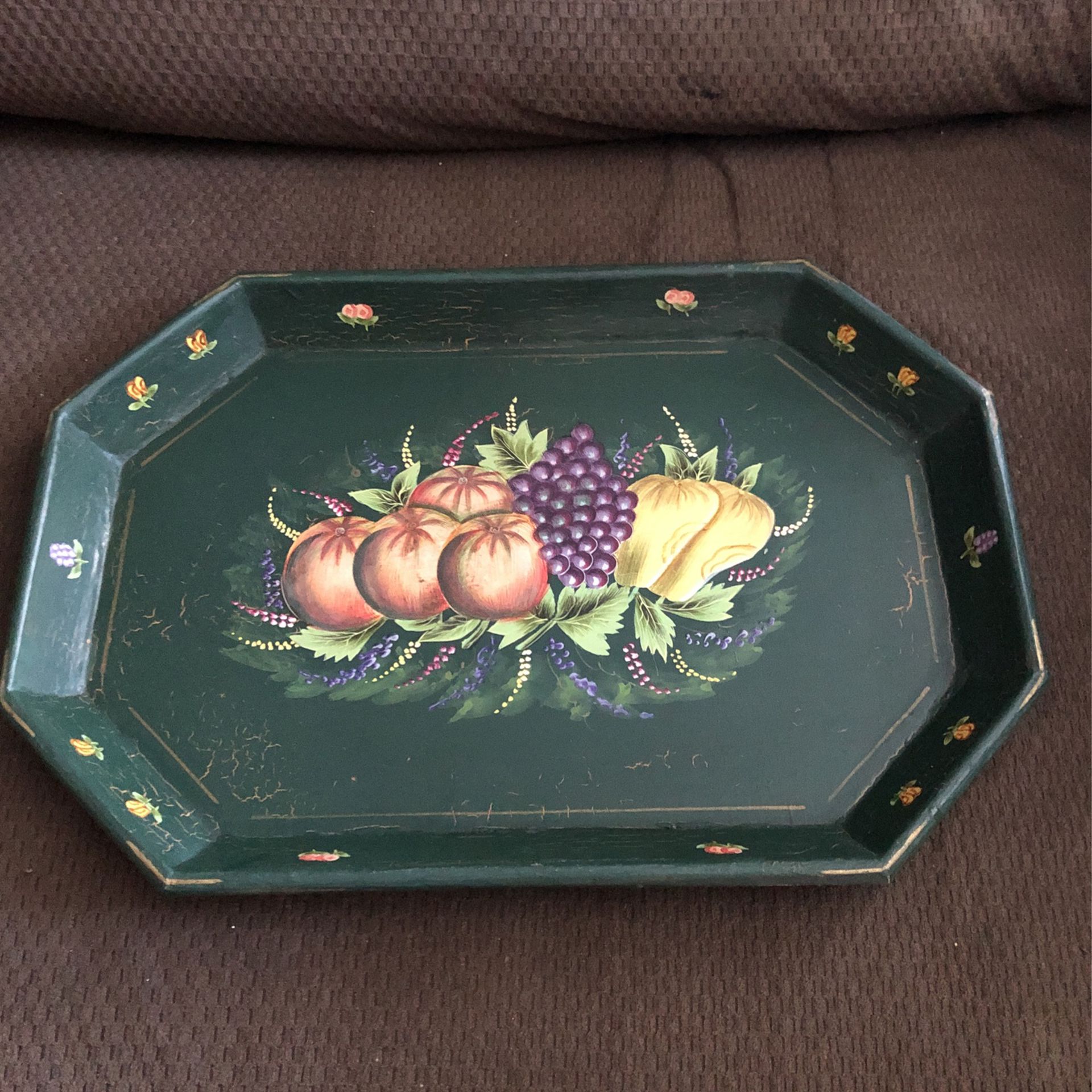 Antique Wood Tray, cute For Kitchen or Coffee Table 