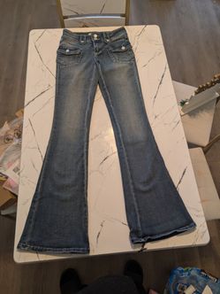 Austin Landing Women's Blue Cotton Denim Flared Jeans Size 0 Medium Wash