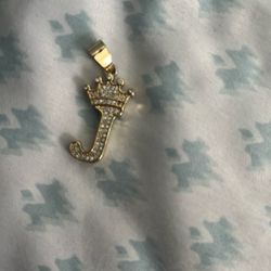 J Initial Necklace Pendant Charm 