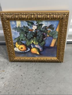 Pots de Fleurs et Poires Framed Painting