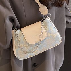 High-end small bag women's 2024 new summer texture fashion cross-body bag ins niche versatile one-shoulder armpit bag