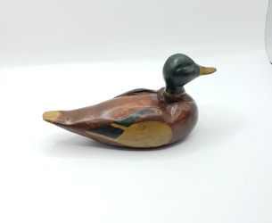 7in Carved Wood Mallard Duck