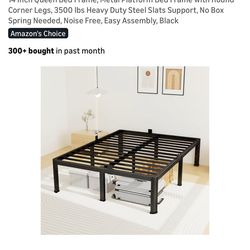 Queen Metal 14” Bed Frame (black)