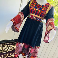 Afghani Dress, Long Sleeve, Handmade Dress, Traditional Dress