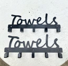 Metal Towel Racks: 13.25”W x 1.25”D x 4.75”H-$5 Each