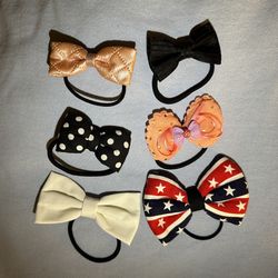 6-pack bow design Elastics/Hair Ties/Rubber bands