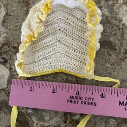 Hand Knit Baby Doll Bonnet