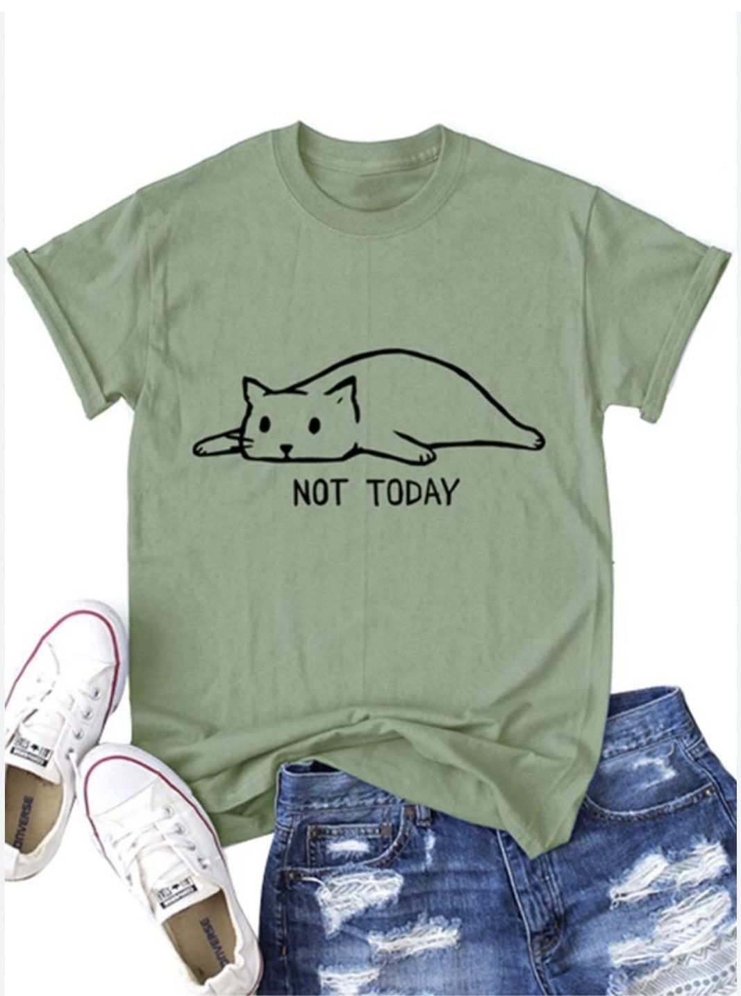 Graphic Cat Tee “Not Today”