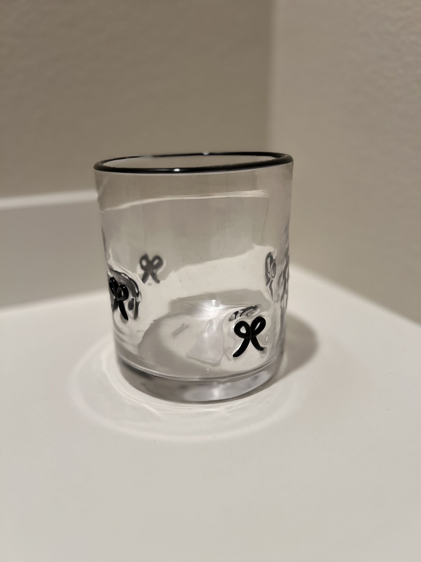 Anthropologie Dupe Black Bow Juice Glass Cup