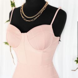 Body Hugging Blush Dress Brand New