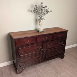 Solid Wood 7-Drawer Dresser | Refinished Top | Chest | Ready to Use