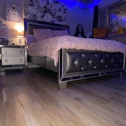 Luxury Queen size bed frame with headboard