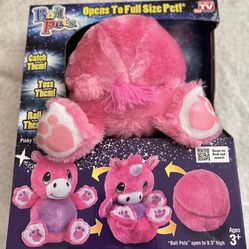 Ball Pets Pinky The Unicorn Opens To Full Size Pet Toy New