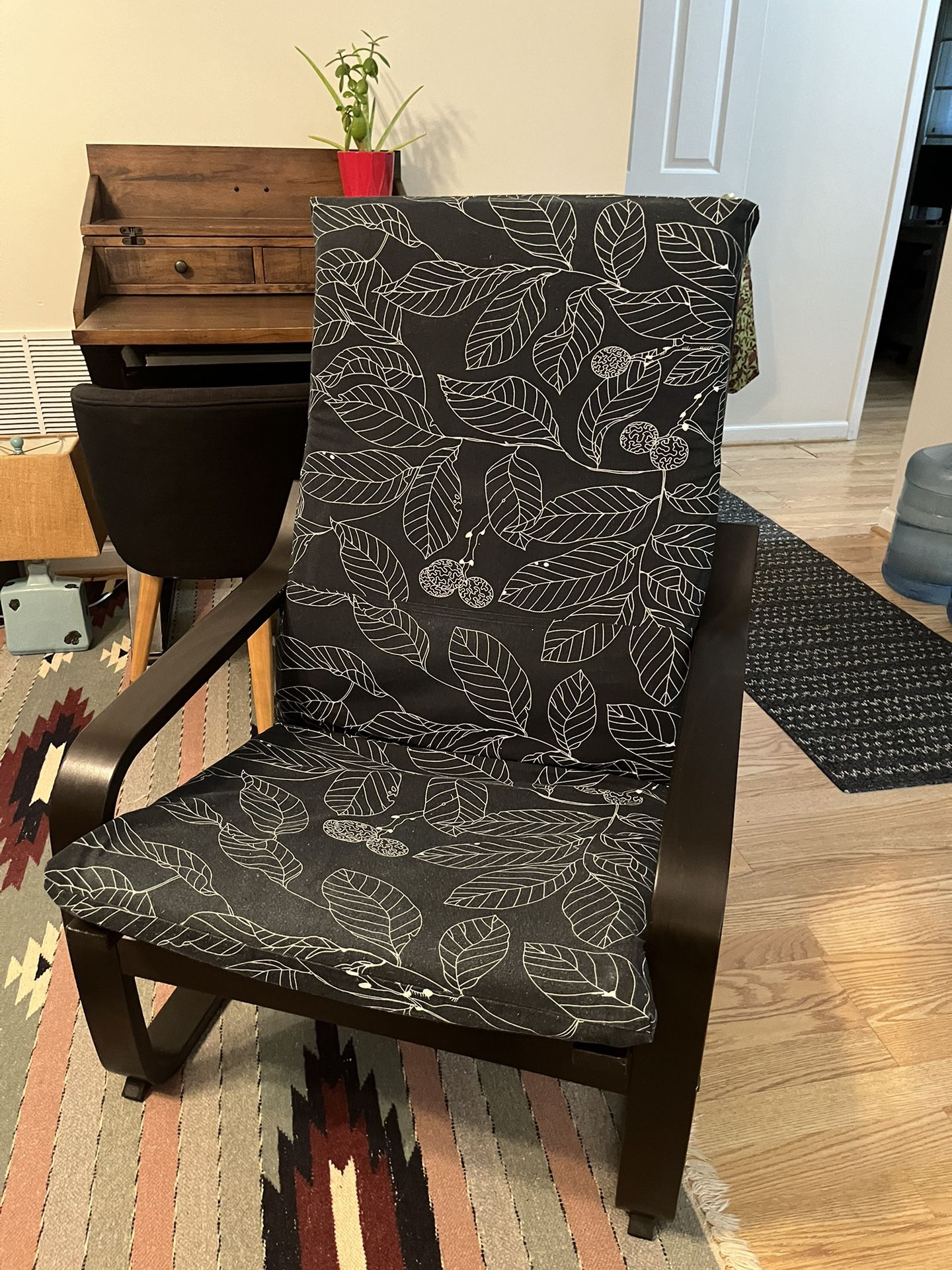 IKEA Poang Chair - Black/Brown Frame