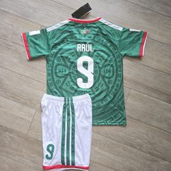 Boys Set Soccer Team Mexico 2026 World Cup Raul#9