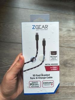 New ZGEAR 10ft USB-C to USB-C Braided Fast Charging Cable