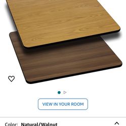  Glenbrook 36'' Square Table Top with Natural or Walnut Reversible Laminate Top