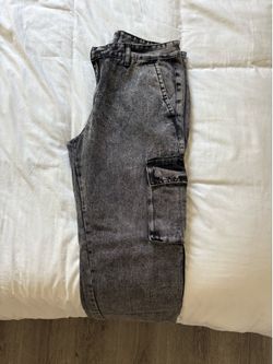 WeSC Cargo Jeans – Gray Acid Wash, W34 L32