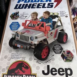 New In Box - Power Wheels Jurassic Park Jeep Wrangler Ride-On Battery Powered Vehicle