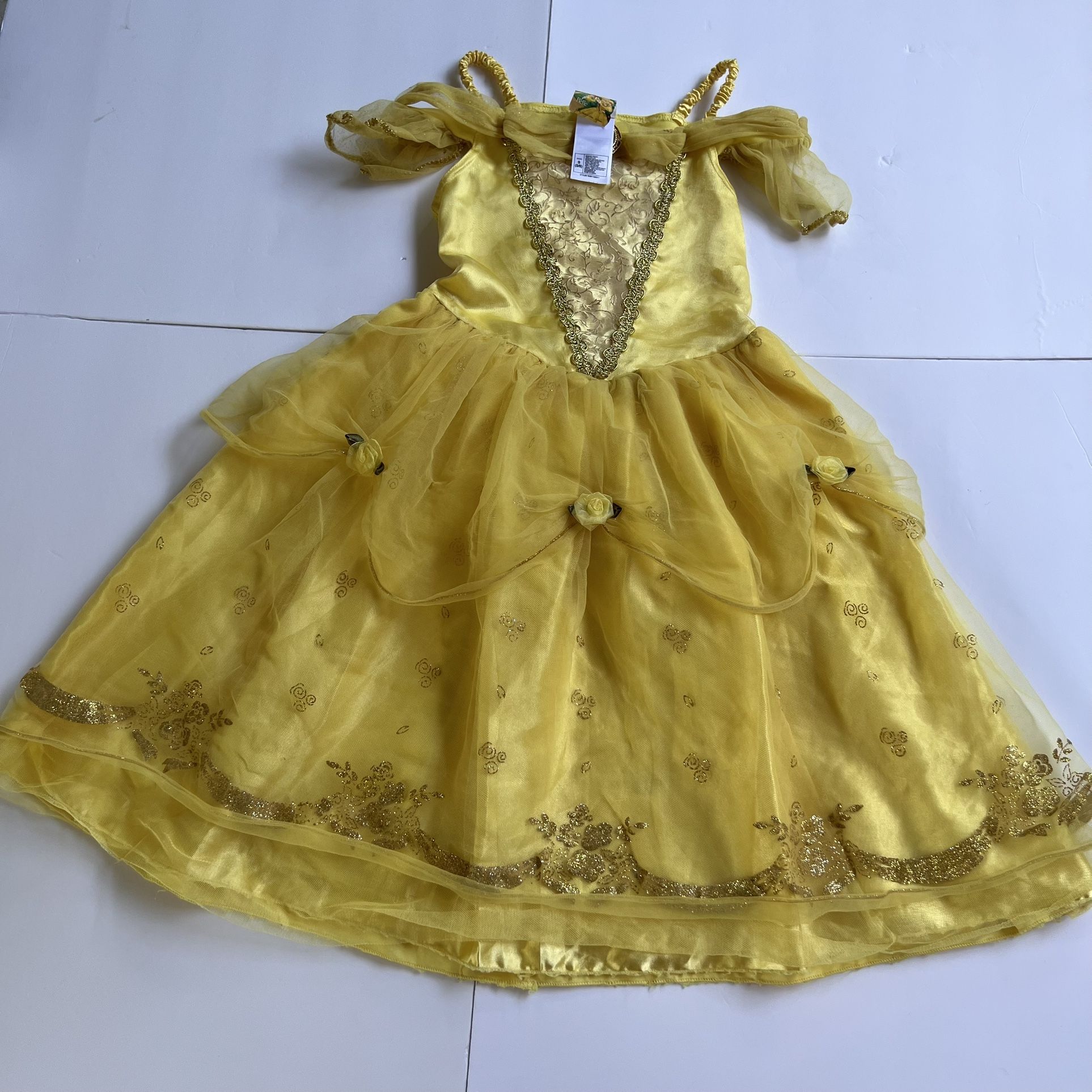 Disney Store Princess Belle Dress Beauty And The Beast Gown Costume Small 5/6