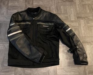 Motorcycle Cramster Flux Riding Jacket Men’s Large Black Zip Straps