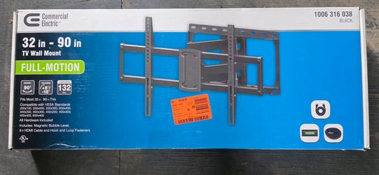Commercial Electric Full Motion Wall Mount for 32 in. to 90 in. TVs