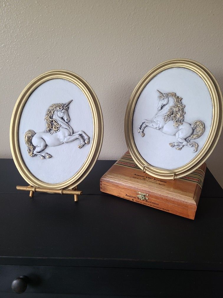Plaster Casted Unicorns In Frames