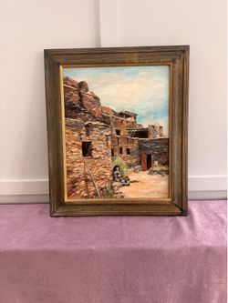 Beth (Sromalla) Casper Signed dated 1987 oil painting Titled SPIRITUAL RETREAT