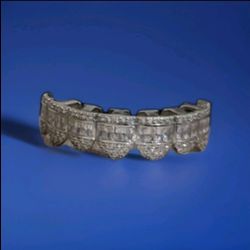 Bussdown Grillz 925 Silver round VVS Moissanite TOP BOTTOM GRILLZ SET