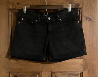Levi's Black Denim Shorts with Rolled Hem