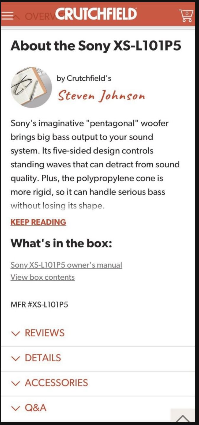 Sony Xplod Subwoofer (car) New 