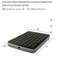 Intex Dura-Beam Standard Series Downy Airbed with Built-In Foot Pump, Full Size