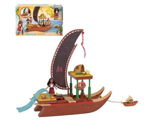 Mattel Disney Moana 2 Toy Playset with Floating Adventure Canoe, Small Doll, 1 Character Friend, 6 Play Areas & 10 Accessories