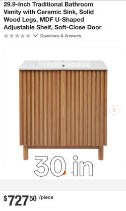30-Inch Bathroom Vanity with Ceramic Sink