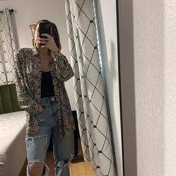 Vintage Notations Animal Print Blouse