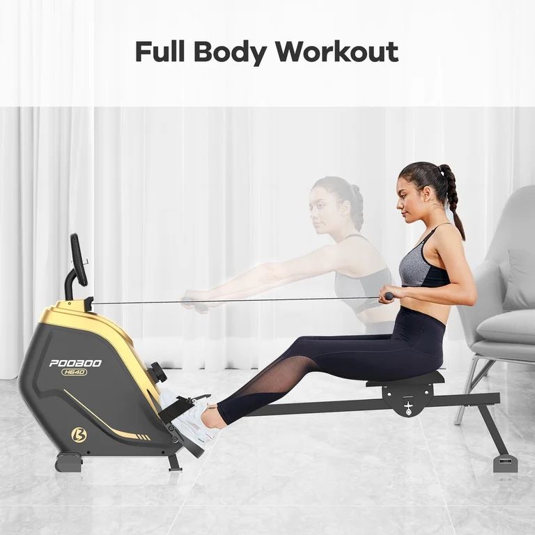 JKANGFIT Folding Rowing Machine - Rowing Machines for Home Use Indoor Magnetic Rower for Full Body