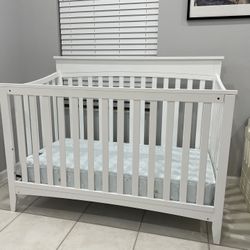 Crib, Mattress and Convertible Crib Bed Rail