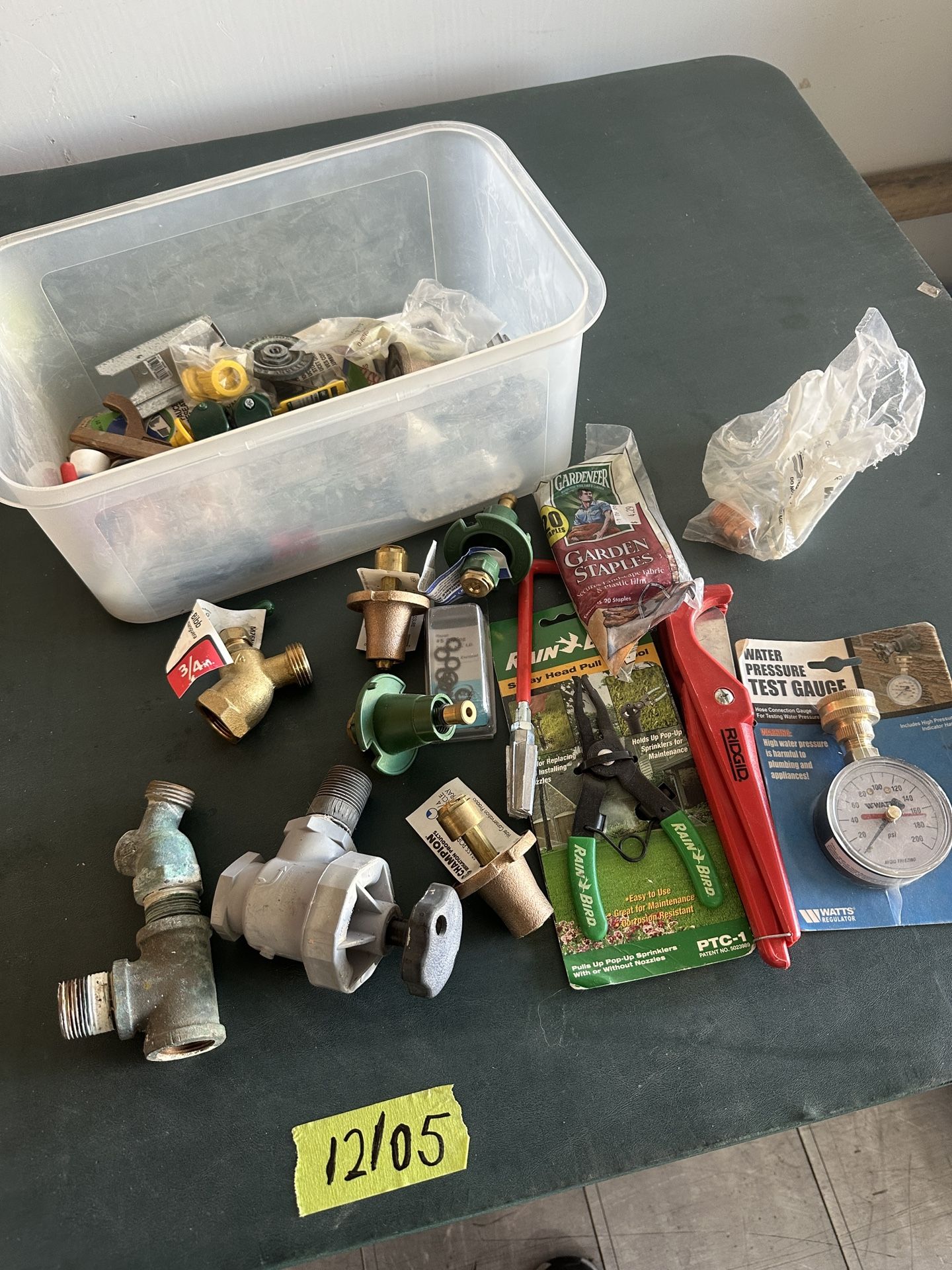 Plumbing And Sprinkler Parts Lot Brass Valves Hose Bibs Gauge Tools